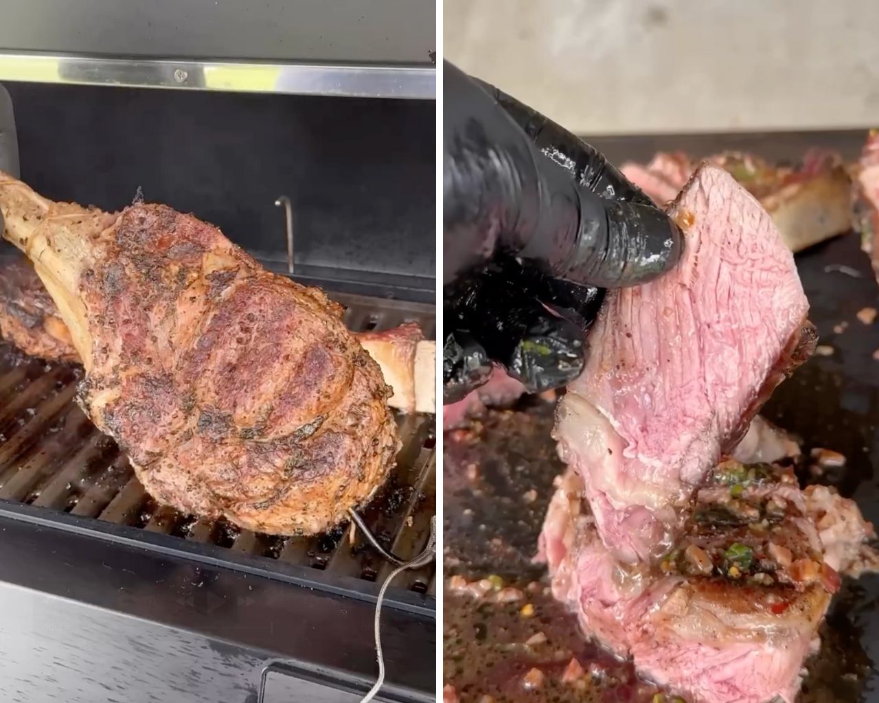 GrillNation Puts the Turbo E to Work: Grilled Tomahawk Steaks with Candied Bacon Butter