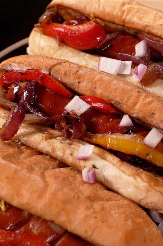 Bratwurst with Peppers and Onions by Turbo E Griddle Insert